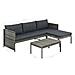 Set Divani Da Giardino 9 Pz In Polyrattan Grigio - Foto miniatura 6