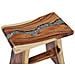 Sgabello In Legno Massello Di Suar E Poliresina - Foto miniatura 5