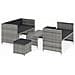 Set Divani Da Giardino 5 Pz Con Cuscini In Polyrattan Grigio - Foto miniatura 2