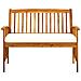 Panchina da Giardino con Cuscino 119 cm Legno Massello d'Acacia - Foto miniatura 2