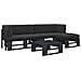 Set Divani a Pallet e Cuscini 4 pz in Pino Impregnato Nero - Foto miniatura 1