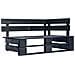 Set Divani a Pallet e Cuscini 4 pz in Pino Impregnato Nero - Foto miniatura 3
