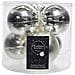 Pallina Sfera Natalizia In Vetro Argento 6 Cm Set Da 6 Pezzi - Foto miniatura 1