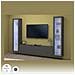Parete Attrezzata Gino, Set Salotto Porta Tv A 3 Ante, Mobile Soggiorno Multiuso Con Vetrina E Luce Led, 100% Made In Italy, Cm 260x30h180, Antracite - Foto miniatura 4