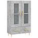 Credenza Grigio Cemento 69,5x31x115 Cm In Legno Multistrato - Foto miniatura 2