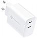 Caricabatterie Da Casa Originale Fast Dual Charging 35wpd 2x Usb-c Fino A 35w White - Foto miniatura 1