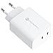 Caricabatterie Da Casa Originale Fast Dual Charging 35wpd 2x Usb-c Fino A 35w White - Foto miniatura 3