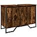 Mobile Lavabo Bagno Rovere Fumo 91x35x60 Cm In Truciolato - Foto miniatura 2