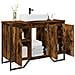 Mobile Lavabo Bagno Rovere Fumo 91x35x60 Cm In Truciolato - Foto miniatura 1