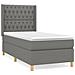 Giroletto A Molle Con Materasso Grigio Scuro 90x190 Cm Tessuto - Foto miniatura 1