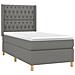 Giroletto A Molle Con Materasso Grigio Scuro 90x190 Cm Tessuto - Foto miniatura 2