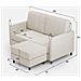 Divano Karay 2 Posti (due Sedute Da 60cm) + Pouf Misure Esterne L. 138 P. 155 Colore Latte - Foto miniatura 3