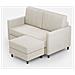 Divano Karay 2 Posti (due Sedute Da 60cm) + Pouf Misure Esterne L. 138 P. 155 Colore Latte - Foto miniatura 1