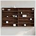 Armadietto Vetrina Rovere Marrone 100x8,5x58 Legno Multistrato - Foto miniatura 1