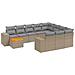 Set Divani Da Giardino 11 Pz Con Cuscini Beige In Polyrattan - Foto miniatura 2