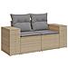 Set Divani Da Giardino 11 Pz Con Cuscini Beige In Polyrattan - Foto miniatura 3