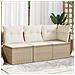 Divano Da Giardino Con Cuscini A 3 Posti Beige In Polyrattan - Foto miniatura 8
