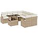 Set di Divani da Giardino 9 Pezzi con Cuscini Beige Polirattan - Foto miniatura 1