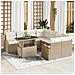 Set di Divani da Giardino 9 Pezzi con Cuscini Beige Polirattan - Foto miniatura 2