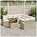 Set di Divani da Giardino 9 Pezzi con Cuscini Beige Polirattan - Foto miniatura 3
