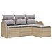 Set divani da giardino  4 pezzi con cuscini in rattan poly beige, Divano da giardino  2 posti con spazio di stoccaggio e cuscini in rattan poly beige - Foto miniatura 1