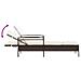 Lettino Prendisole con Cuscino Marrone 63x200x81 cm Polyrattan - Foto miniatura 7