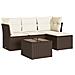 Set Divano da Giardino 5 pz con Cuscini Marrone in Polyrattan - Foto miniatura 1