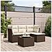Set Divano da Giardino 5 pz con Cuscini Marrone in Polyrattan - Foto miniatura 2