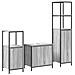 Set di mobili per il bagno con porta 3 pcs Grigio sonoma e Nero - Foto miniatura 1