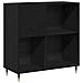 Armadietto per Dischi Nero Rovere 84,5x38x89 cm Legno Ingegnerizzato - Foto miniatura 1