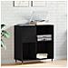 Armadietto per Dischi Nero Rovere 84,5x38x89 cm Legno Ingegnerizzato - Foto miniatura 2