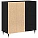 Armadietto per Dischi Nero Rovere 84,5x38x89 cm Legno Ingegnerizzato - Foto miniatura 5