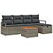 Set Divano da Giardino con cuscino 6 pcs Grigio Poly Rattan - Foto miniatura 1