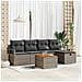Set Divano da Giardino con cuscino 6 pcs Grigio Poly Rattan - Foto miniatura 2