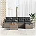 Set Divano da Giardino con cuscino 6 pcs Grigio Poly Rattan - Foto miniatura 3