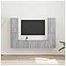 Set mobile TV 6 pcs Grigio Sonoma Legno multistrato - Foto miniatura 2