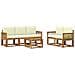 Set di divani da esterno 6 pcs Naturale e Crema Poliestere - Foto miniatura 1