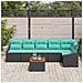 Set Divano da Giardino con cuscino 7 pcs Nero polyrattan - Foto miniatura 3