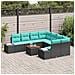 Set Divano da Giardino 9 pz Nero polyrattan - Foto miniatura 5