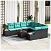 Set Divano da Giardino 9 pz Nero polyrattan - Foto miniatura 9
