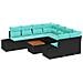 Set Divano da Giardino 9 pz Nero polyrattan - Foto miniatura 1