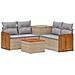 Set di divani 6 pz Beige e Grigio Chiaro - Foto miniatura 1