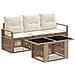 Set Divano da Giardino 4 pz Beige e Bianco Crema polyrattan - Foto miniatura 1