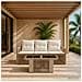Set Divano da Giardino 4 pz Beige e Bianco Crema polyrattan - Foto miniatura 9