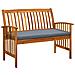 Panchina da Giardino con Cuscino 119 cm Legno Massello d'Acacia - Foto miniatura 1
