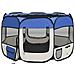 Box per Cani Pieghevole con Borsa Trasporto Blu 110x110x58 cm - Foto miniatura 1