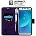 Custodia Compatibile Con Samsung Galaxy J5 2017 In Lilla Scuro Fiore - Coperchio Protettivo In Design Floreale Con Chiusura Magnetica, Funzione Stand E Slot Per Carte - Foto miniatura 3