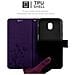 Custodia Compatibile Con Samsung Galaxy J5 2017 In Lilla Scuro Fiore - Coperchio Protettivo In Design Floreale Con Chiusura Magnetica, Funzione Stand E Slot Per Carte - Foto miniatura 6