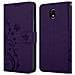 Custodia Compatibile Con Samsung Galaxy J5 2017 In Lilla Scuro Fiore - Coperchio Protettivo In Design Floreale Con Chiusura Magnetica, Funzione Stand E Slot Per Carte - Foto miniatura 8