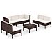 Set Divani Da Giardino 8 Pz Con Cuscini In Polyrattan Marrone - Foto miniatura 2